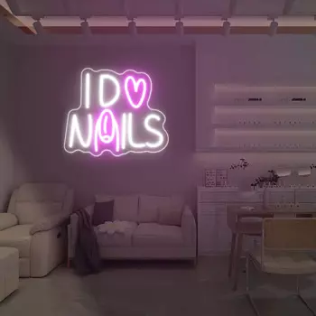 I Do Nails Neon LED Lamp, Комнатные неоновые огни, Настенная подвеска, Украшение USB-ногтей, Световая вывеска, Бизнес-вывеска