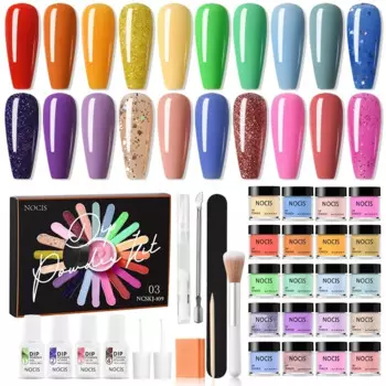 Icey Beauty, 30 шт., набор для ногтей с пудрой, 20 цветов, рождественский набор с базовым верхним покрытием, активатор, кисть для французского дизайна ногтей, сделай сам