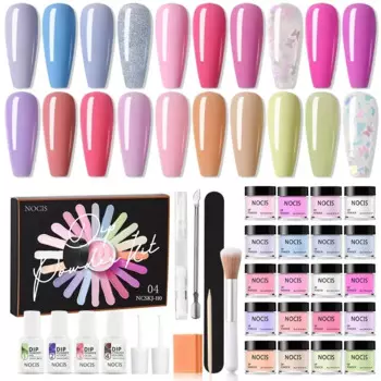 Icey Beauty, 30 шт., набор для ногтей с пудрой, 20 цветов, с базовым верхним покрытием и активатором для французского маникюра, салона «сделай сам»