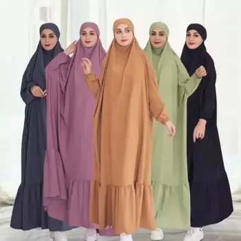 ИД Рамадан с капюшоном Abaya Женская молитвенная Одежда Мусульманский халат Свободное длинное платье Abayas Дубай, Турция Исламская одежда Djellaba Femme