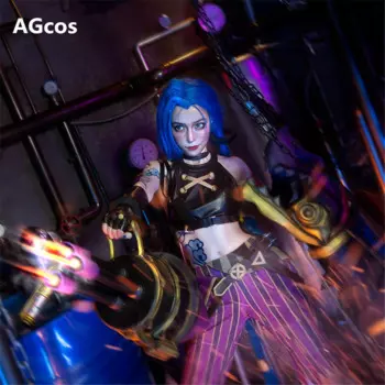 Игра AGCOS LOL Jinx Arcane Косплей Костюм Jinx Рождественский топ + брюки сексуальный косплей