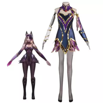 Игра LOL Ahri Косплей Костюм Сексуальная Женская Униформа Хэллоуин Карнавальный Костюм