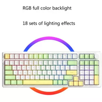 Игровая клавиатура AK992 с RGB-подсветкой, механическая клавиатура для геймеров, 99 клавиш, клавиатура PBT с ручкой управления, переключатель Красного/синего/коричневого цвета для ПК и ноутбука