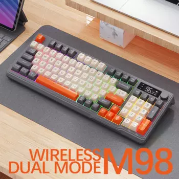 Игровая клавиатура Bluetooth-Compatible5.0/2,4G с двумя режимами, цветная RGB клавиатура с подсветкой, компьютерная клавиатура для игр и работы