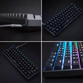 Игровая клавиатура F3KE, 61 клавиша, механическая клавиатура с RGB-подсветкой для оптического переключателя Gateron
