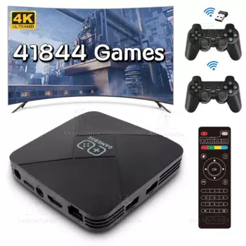 Игровая консоль 4K, 41844 игр, 40 эмуляторов, высокая производительность, Emuelec, ретро Игровая приставка, высокое качество, HD Android, Приставка Smart TV