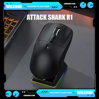 Игровая мышь Attack Shark X6 PAW3395, 3-режимная RGB 2,4G, беспроводная Bluetooth, беспроводная мышь по индивидуальному заказу, сенсорная магнитная зарядная база