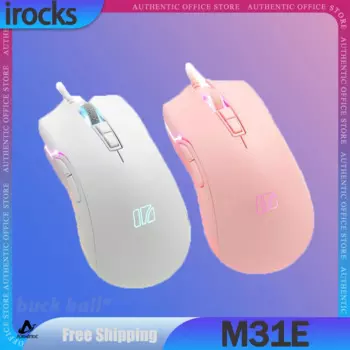 Игровая мышь irocks M31E, легкие проводные мыши с Rgb подсветкой, портативная игровая мышь для киберспорта, для ПК, ноутбука, Mac, подарки для девочек