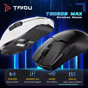 Игровая мышь TAIDU TSG608 MAX PAW3395, легкие мыши, перезаряжаемая портативная беспроводная Bluetooth-мышь, проводная USB-мышь для ПК