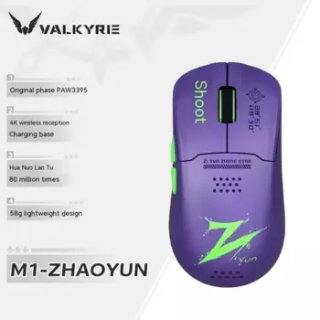 Игровая мышь VALKYRIE VK M1 с зарядной базой 4K, 3 режима, беспроводная Bluetooth-мышь 2,4G, легкая игровая мышь 58G PAW3395, подарочная игровая мышь