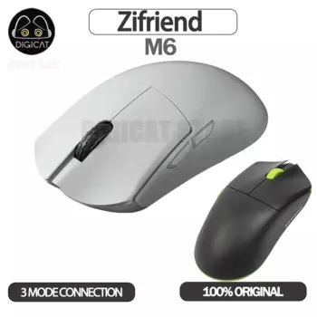 Игровая мышь Zifriend M6, 3 режима, USB/2,4G/Bluetooth, беспроводная мышь, легкая мышь Paw3395 DPI, регулируемая офисная геймерская мышь для ПК
