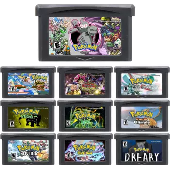 Игровой картридж GBA, 32 бит, игровая консоль, карточка, серия Pokemon, амальга, пурпурный пепепельный, оранжевый лига, Dreary Elaf Gold Vega минус