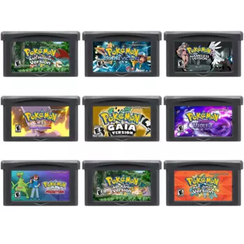 Игровой картридж GBA, 32 бит, игровая консоль, карточка, серия Pokemon, пепей, Hoenn, Johto, Kanto, темно-фиолетовый, Gaia, Mewtwo, забавные, без имени