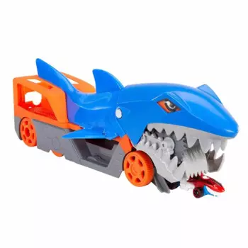 Игровой Набор Hot Wheels Shark Carrier, специальный ротовой механизм, включаемый при нажатии, в комплект входит 1 машина масштаба 1:64