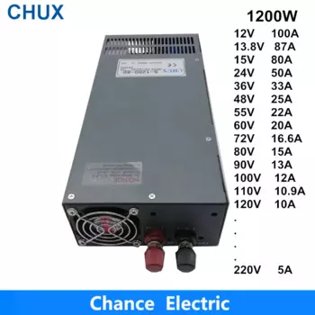 Импульсный источник питания CHUX 1200 Вт, 12 В, 13,8 В, 15 В, 24 В, 36 В, 48 В, 55 В, 60 в, 72 в, 80 В, 90 В, 110 В, 161,5 в, 220 В, 250 В