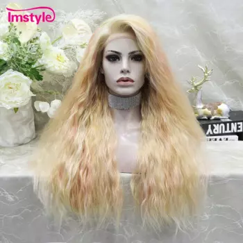 Imstyle, оранжевый парик, синтетический кружевной передний парик, вьющийся женский термостойкий парик для косплея