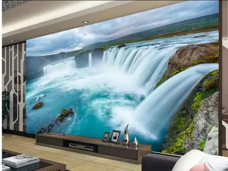 Индивидуальные обои для стен, фото, 3d обои, водопад, спальня, фон, настенные фрески, живые 3d обои