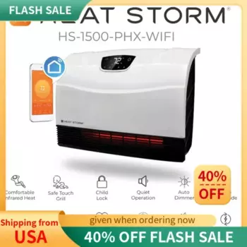Инфракрасный обогреватель Qwheat Storm HS-1500-PHX-WIFI, настенный Wi-Fi