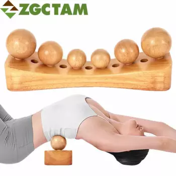 Инструмент для снятия мышечной ткани Psoas, массажная подушка из массива дерева для поясничного отдела позвоночника, массажные инструменты для терапии пусковой точки, для затылочного Радуга
