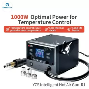 Интеллектуальная паяльная станция Qianli & YCS R1 1000 Вт с термофеном, 4 насадки для IPhone, набор инструментов для ремонта электронных компонентов