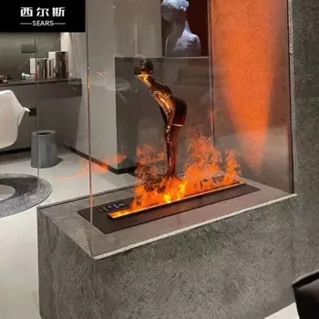 Интеллектуальный 3d распылительный камин, домашняя имитация пламени, встроенный увлажнитель для виллы, гостиная, паровое украшение