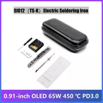 Интеллектуальный электрический паяльник OLED SIO12 (TS-K) + коробка 0-450 Паяльник со встроенным зуммером и регулируемой температурой, черный