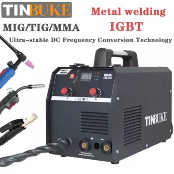 Инвертор TINBUKE, полуавтоматический сварочный аппарат без газа, 3 в 1, MIG/TIG/MMA, 110 В, 220 В
