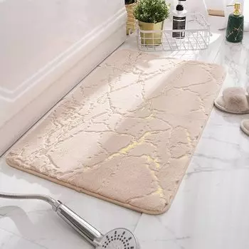 Inyahome микрофибра коврик для ванной белый и золотой