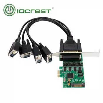 IOCREST 4 последовательный порт Rs232 s Pcie контроллер карты PCI Express 4 порта s последовательный порт с 1 TTL портом с кабелем вентилятора