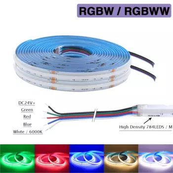 IP67 водонепроницаемая светодиодная лента RGBW RGBWW COB 24 В 784 светодиодов/м гибкая светодиодная лента Диодная гибкая лента