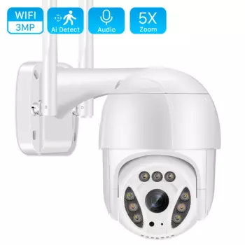 IP-камера ANBIUX, 3 Мп, Wi-Fi, 2 Мп, ии, датчик присутствия, PTZ, Wi-Fi, 1080P, 5-кратный цифровой зум, цветная, ИК, ночное видение, камера видеонаблюдения