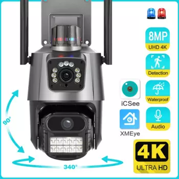 IP-камера ANSHICAT, 8 Мп, PTZ, Wi-Fi, два экрана, ночное видение
