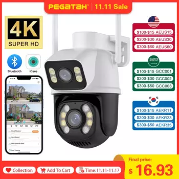 IP-камера для систем видеонаблюдения, 8 Мп, 4K, PTZ