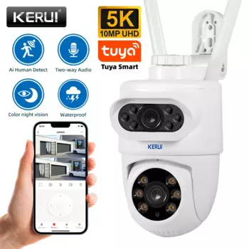IP-камера KERUI с двойным объективом, 8 Мп, Wi-Fi