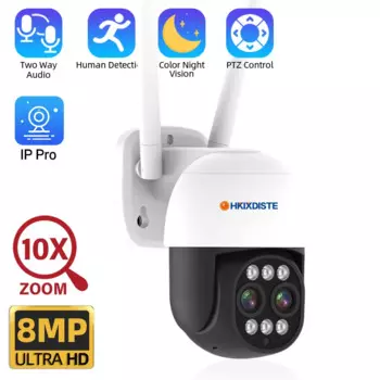 IP-камера видеонаблюдения, 4K, 8 Мп, 2 канала, Wi-Fi, PTZ