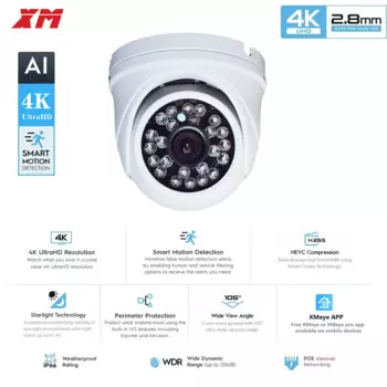 IP-камера видеонаблюдения, 4K, 8 Мп, 3840x2160, 8 мегапикселей