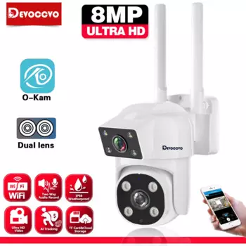 IP-камера видеонаблюдения, 4K HD, Wi-Fi, PTZ, 8 МП