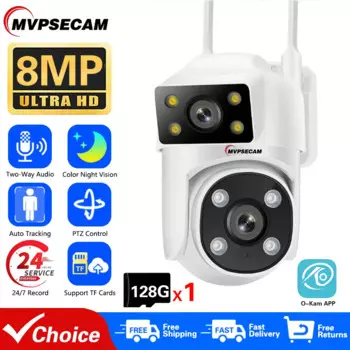 IP-камера видеонаблюдения, 4K HD, Wi-Fi, PTZ, 8 МП