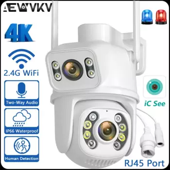 IP-камера видеонаблюдения, 8 Мп, Wi-Fi, PTZ, два экрана