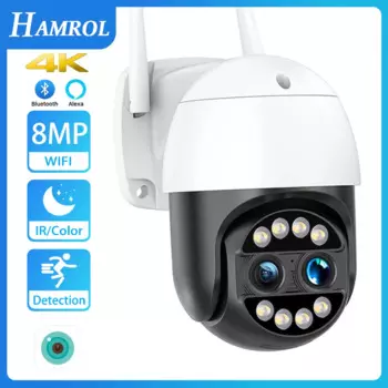 IP-камера видеонаблюдения HAMROL, 4K, 8 Мп, Wi-Fi, ночное видение