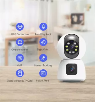 IP-камера видеонаблюдения ICsee/Yoosee/V380, 10x, 4 МП, 1080P