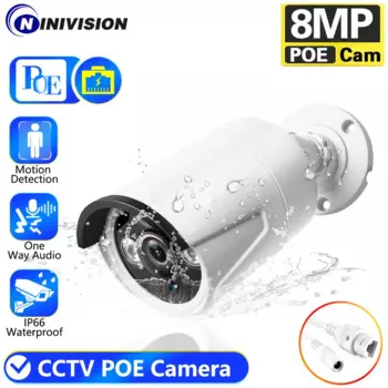 IP-камера видеонаблюдения Ultra HD, 4K, 8 Мп, POE, 3,6 мм