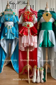 Irelia H Индивидуальный размер сделано аниме волшебный рыцарь Rayearth Shidou Hikaru Ryuuzaki Umi Hououji Fuu Косплей Костюм женский