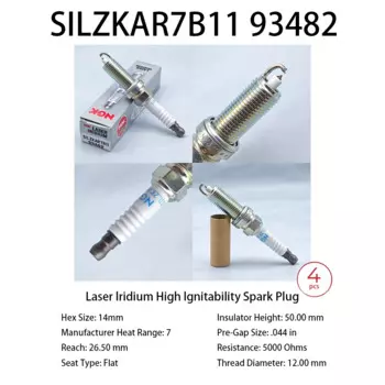 Иридиевая Свеча зажигания SILZKAR7B11 93482, подходит для SUBARU CROSSTREK FORESTER IMPREZA LEGACY OUTBACK XV 2.0L 2.5L OEM 22401-AA780