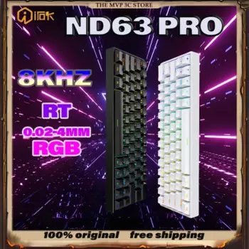 IROK ND63 Pro Индивидуальная игровая клавиатура с магнитным переключателем, с возможностью горячей замены, 8K, частота заката 0,3 мс, задержка 0,02 мм RT KME SOCD DKS ST