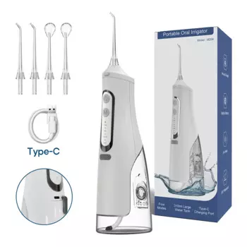 Ирригатор полости рта Denxy, 4 режима, USB, перезаряжаемый, с резервуаром для воды 310 мл