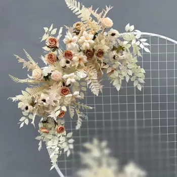 Искусственные цветы для свадьбы, искусственные шелковые цветы, арка, Круглый павильон, художественное украшение для окна, реквизит для свадьбы, T-сцена, подвесной лист