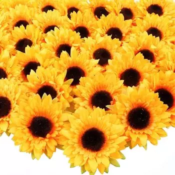 Искусственные подсолнухи yellow youyouhuan 10см 30шт