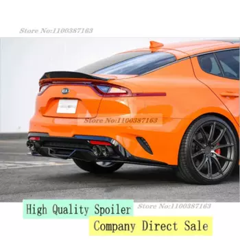 Используется для KIA K8 Stinger спойлер, настоящий глянцевый задний спойлер из углеродного волокна R Style, спортивные аксессуары, комплект для тела, задний спойлер Stinger