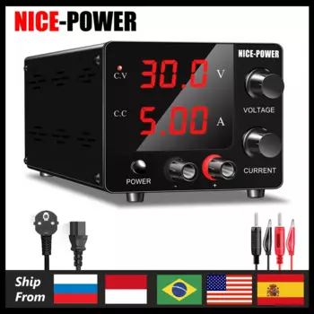 Источники питания постоянного тока NICE-POWER, 30V 5A 15V 10A с кодером с регулируемым переключателем стабилизатора напряжения, мини - станция лабораторного питания 12V, блок питания 24v, регулятор напряжения 220v